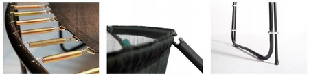 Trampolina Ogrodowa Jumpi 374cm/12FT Maxy Comfort Plus Czarna Z Wewnętrzną Siatką