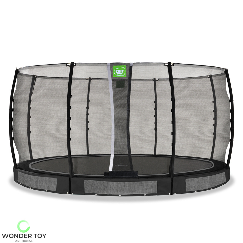 czarna trampolina inground z siatką Allure Classic 427 cm exittoys wondertoy