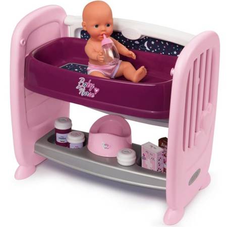  Łóżeczko dla lalki  2w1  Przewijak + Lalka Baby Nurse SMOBY