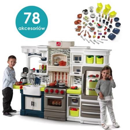  Stylowa Kuchnia dla Dzieci Elegant + Akcesoria 78 szt + Światło i Dźwięk STEP2