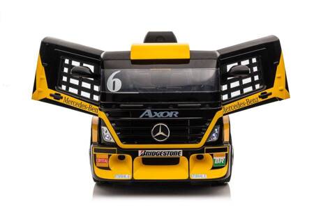  Żółty Mercedes + Naczepa Auto na Akumulator  XMX622B  LCD