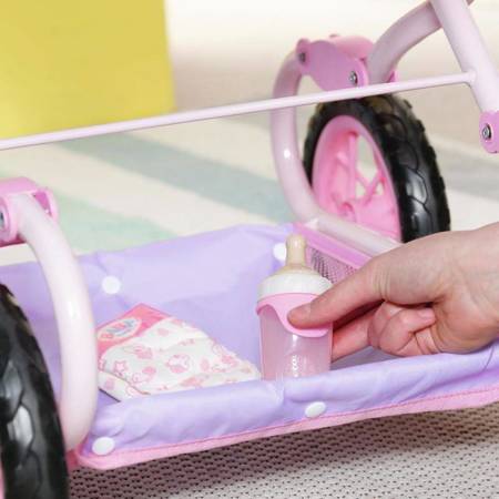 Baby Born Różowy Wózek dla Lalki z Torbą na Akcesoria i Nosidełkiem