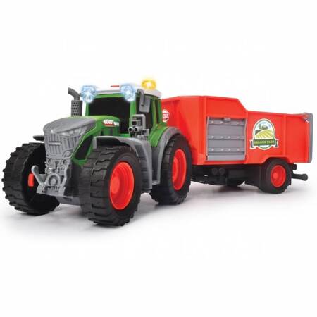 DICKIE Farm Traktor Fendt z przyczepką 26cm Bela Siana