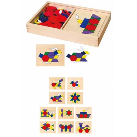 Drewniana Mozaika Geometryczna  Układanka Logiczna  Viga Toys