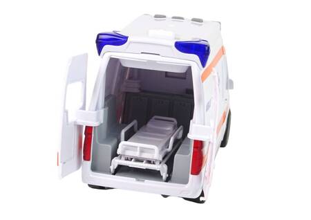 Interaktywne Auto Karetka Ambulans + Nosze Światło Dźwięk