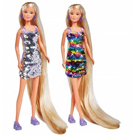 Lalka Steffi Długowłosa XXL Hair w cekinowej sukience SIMBA 