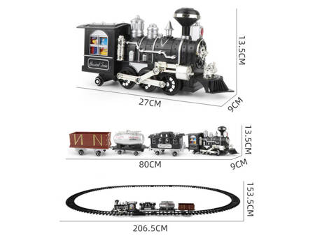 Ogromna Kolejka Pociąg Tory Dźwięk Światła Dym R/C 206,5 cm x 153,5 cm