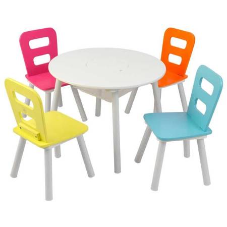 Okrągły Stolik i 4 Krzesła Neonowe Kidkraft 26462