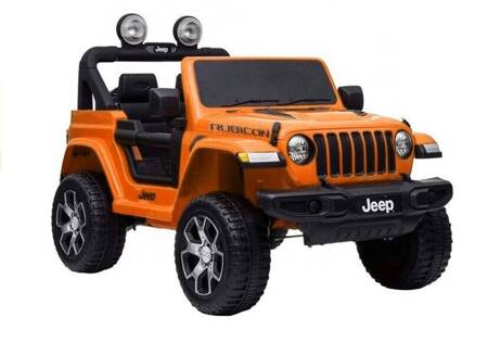 Pomarańczowy Jeep Rubicon 4x4 Auto na Akumulator 