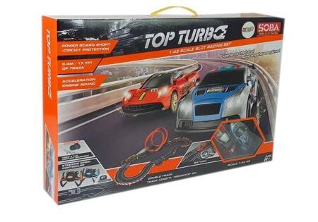 Tor Wyścigowy 1:43 2 Autka Kontrolery Top Turbo 5,4 m długości